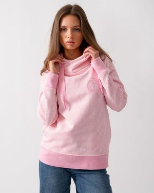 Joules Rushton Cowl Neck Hoodie - Pink