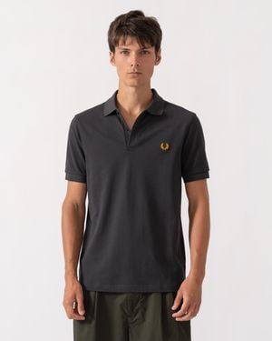 Fred Perry Plain Signature Polo Shirt - Black