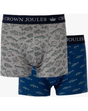 Joules 2 Pack Crown Boxers - Blue