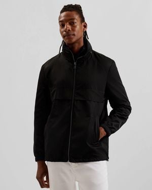 Ted Baker Basham Nylon Sateen Hooded Jacket - Black