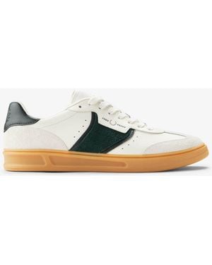 Fred Perry B4 Textured Leather/Suede Trainers - Multicolour