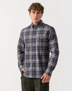 GANT Regular Fit Poplin Check Shirt - Blue