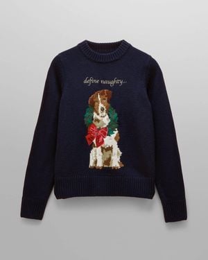 Joules Noelle Festive Intarsia Jumper - Blue