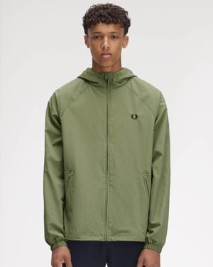 Fred Perry Taslan Hooded Shell Jacket - Green