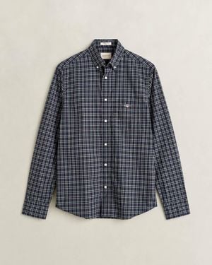 GANT Regular Fit Poplin Check Shirt - Blue