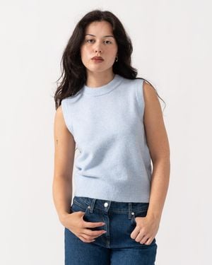 Joules Holly Crew Neck Knit Tank Top - Blue