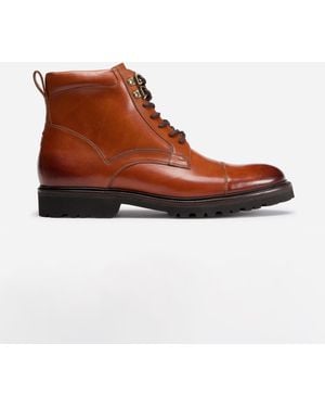Oliver Sweeney Runcorn Antiqued Calf Leather Brogue Boots - Brown