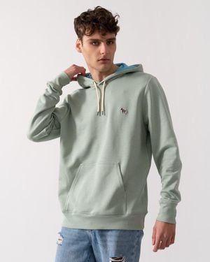 Paul Smith Ps Regular Fit Pullover Zebra Hoodie - Grey