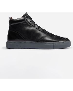 Oliver Sweeney Defeza Calf Leather Retro Hi-Tops - Black