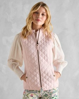 Joules Minx Diamond Quilt Gilet - Natural