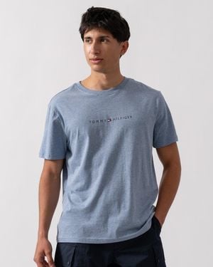 Tommy Hilfiger Short Sleeve Logo T Shirt - Blue
