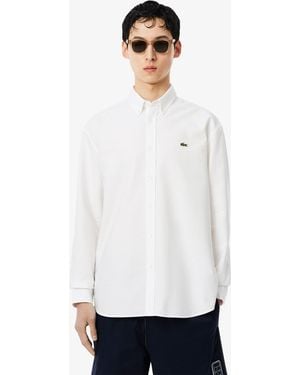 Lacoste Casual Oxford Long Sleeve Shirt - White
