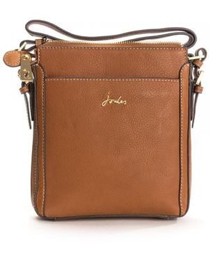 Joules Dunton Leather Cross Body Bag - Brown