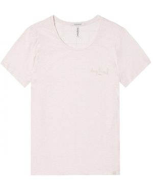 Maison Scotch Crew Neck 7 Lights Of Day Artworks Tee Size: L - Pink