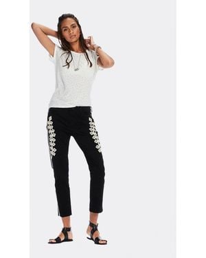 Maison Scotch Relaxed Fit Short Sleeve Burnout Tee Size: L - White