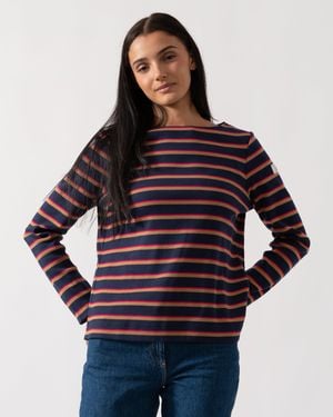 Joules New Harbour Striped Breton Top - Purple