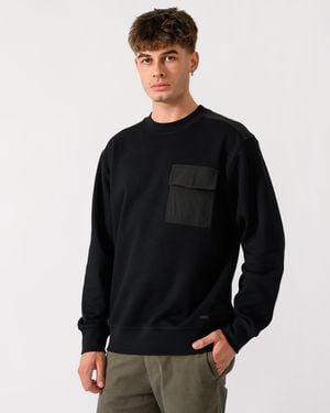BOSS We Urban Crew Neck Sweatshirt With Pocket - Black