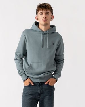 Fred Perry Tipped Hooded Sweatshirt - Blue