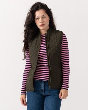 Joules Minx Diamond Quilt Gilet - Green