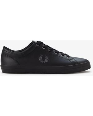 Fred Perry Baseline Leather Trainers - Black