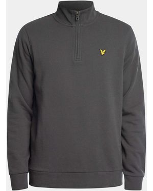 Lyle & Scott Embroidered Quarter Zip Sweatshirt - Grey
