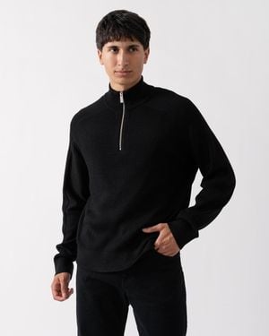 ARMANI EXCHANGE 1/4 Zip Jumper Size: M - Black