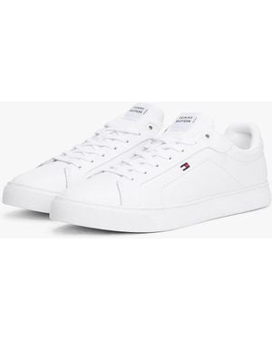 Tommy Hilfiger Icon Flag Court Leather Trainer Uk8 Eu42 - White