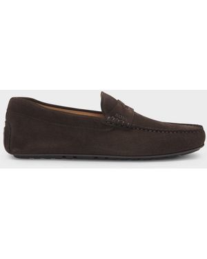 BOSS Noel Suede Driving Moccasins - Brown