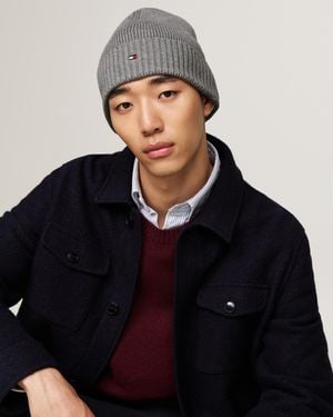 Tommy Hilfiger Th Flag Pima Cotton Beanie - Black