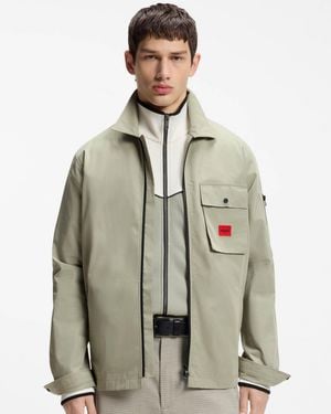 HUGO Emmond Zip Overshirt - Natural