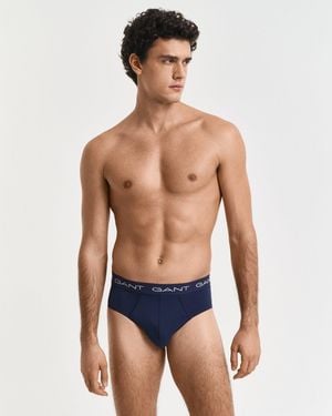 GANT 3-Pack Regular Waist Briefs, Marine - Blue
