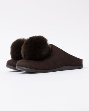 Fitflop Iq-Snug Felt Pom Pom Slipper - Black