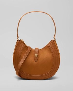 Joules Faux Leather Saddle Bag - Brown