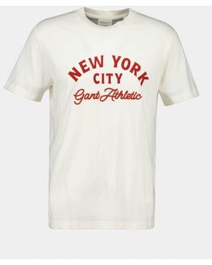 GANT Logo Graphic Short Sleeve T-Shirt - White