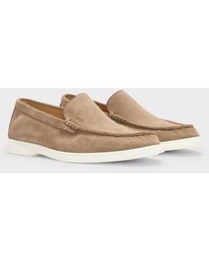 BOSS Sienna Suede Loafers - Natural