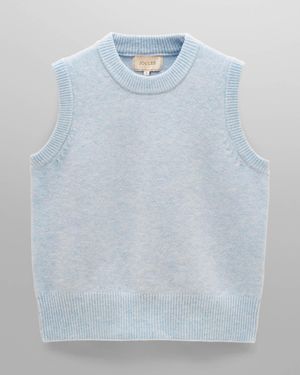 Joules Holly Crew Neck Knit Tank Top - Blue