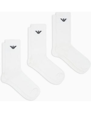 Emporio Armani 3-Pack Eagle Logo Socks - White