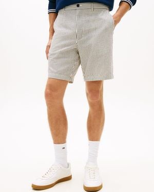 Tommy Hilfiger Dover 8 Inch Seersucker Strip Shorts - Grey