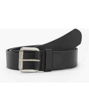 Barbour Matte Leather Belt - Black