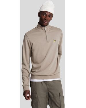 Lyle & Scott Cotton Merino 1/4 Zip Jumper - Natural