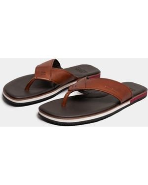 Oliver Sweeney Saltash Leather Flip Flops - Brown