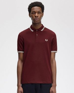 Fred Perry Twin Tipped Signature Polo Shirt Nos - Red