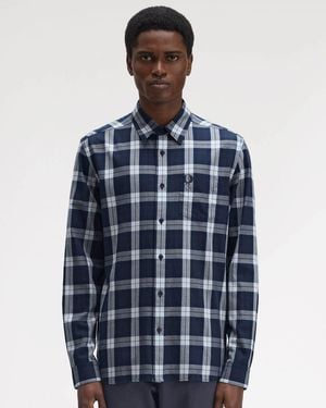 Fred Perry Tartan Twill Shirt - Blue