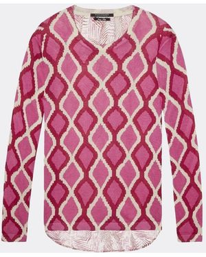 Maison Scotch Linen Mix Crewneck Knit Size: M - Multicolour