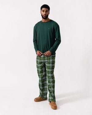 Tommy Hilfiger Relaxed Flannel Print Long Sleeve Pyjama Set - Green