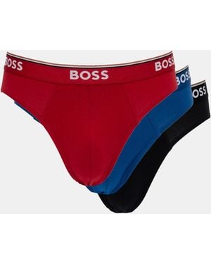 BOSS 3 Pack Power Briefs - Red