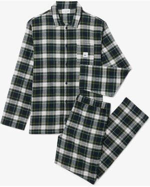 Lacoste Woven Flannel Pyjama Set - Green