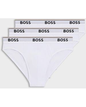 BOSS 3 Pack Power Briefs - White