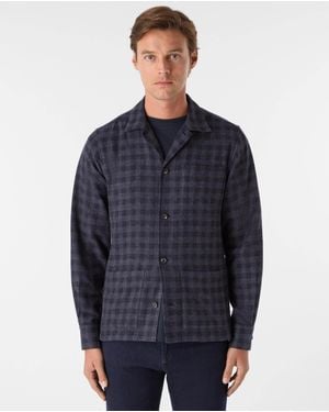 Oliver Sweeney Tramore Brushed Cotton Overshirt - Blue