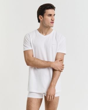 GANT V-Neck T-Shirt 2-Pack - White